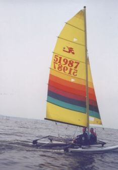 Hobie Cat 14 mit 2 Segelschülern auf der Ostsee