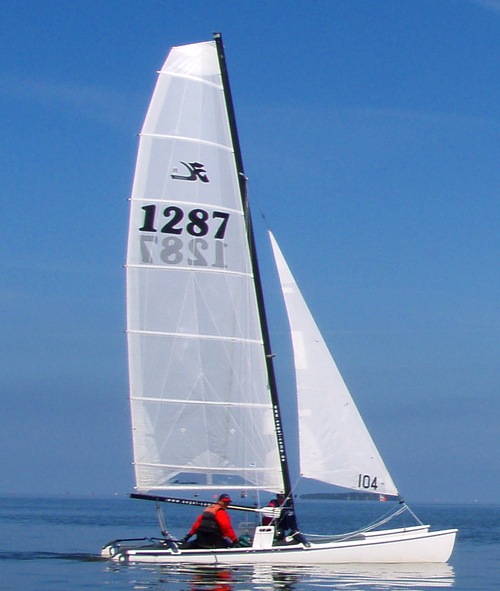 Hobie Cat 18 auf Rückfahrt von Rügen-Tour über die Ostsee